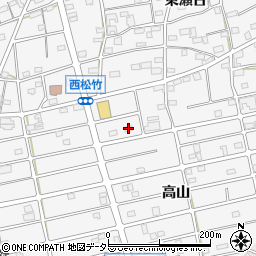 愛知県江南市松竹町高山12周辺の地図