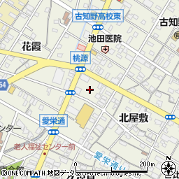愛知県江南市古知野町（桃源）周辺の地図