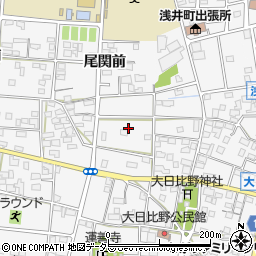 愛知県一宮市浅井町大日比野周辺の地図