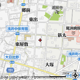 愛知県一宮市浅井町大日比野東屋敷5周辺の地図