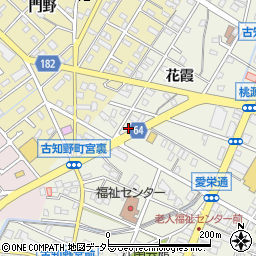 愛知県江南市古知野町花霞152周辺の地図