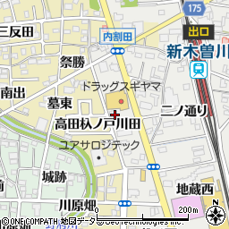 愛知県一宮市木曽川町黒田高田周辺の地図
