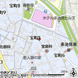 岐阜県多治見市宝町5丁目周辺の地図