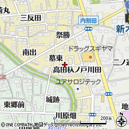愛知県一宮市木曽川町内割田墓東周辺の地図