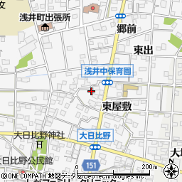 愛知県一宮市浅井町大日比野東屋敷2382周辺の地図