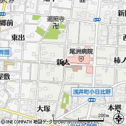 愛知県一宮市浅井町小日比野（新太）周辺の地図