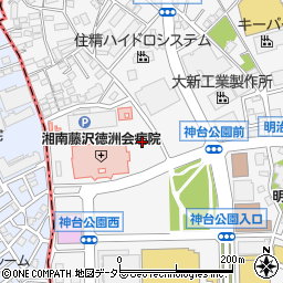 湘南藤沢徳洲会病院第１駐車場周辺の地図