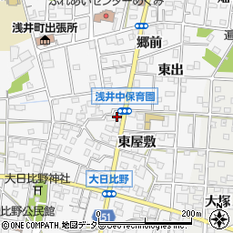 愛知県一宮市浅井町大日比野東屋敷2389周辺の地図