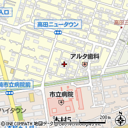 神奈川県茅ヶ崎市高田3丁目2周辺の地図