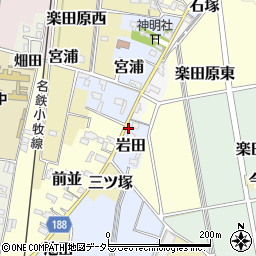 愛知県犬山市岩田33周辺の地図