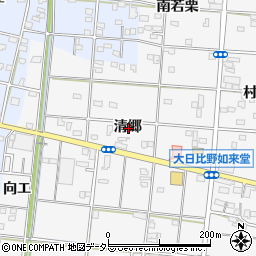 愛知県一宮市浅井町大日比野清郷周辺の地図