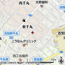 愛知県江南市野白町東千丸周辺の地図