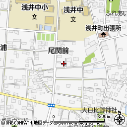 愛知県一宮市浅井町大日比野尾関前96周辺の地図