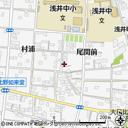 愛知県一宮市浅井町大日比野尾関前104周辺の地図