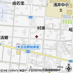 愛知県一宮市浅井町大日比野村浦72周辺の地図