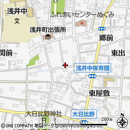 愛知県一宮市浅井町大日比野北浦周辺の地図