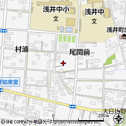 愛知県一宮市浅井町大日比野尾関前102周辺の地図