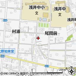 愛知県一宮市浅井町大日比野尾関前90周辺の地図