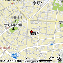愛知県大口町（丹羽郡）余野周辺の地図