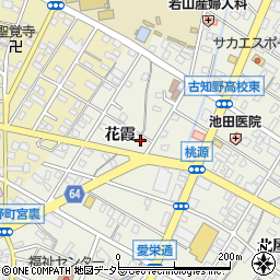 愛知県江南市古知野町花霞94-3周辺の地図