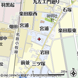 愛知県犬山市宮浦周辺の地図