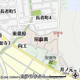 愛知県犬山市屋敷裏周辺の地図