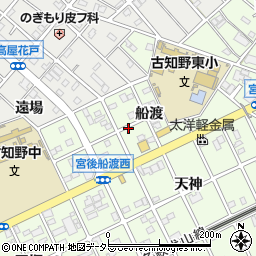 愛知県江南市宮後町船渡周辺の地図
