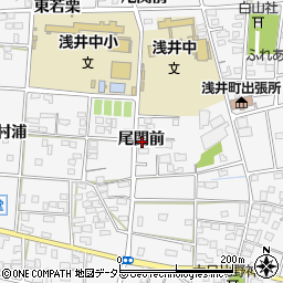 愛知県一宮市浅井町大日比野尾関前94周辺の地図