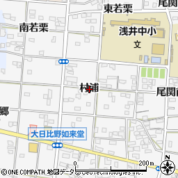 愛知県一宮市浅井町大日比野村浦周辺の地図