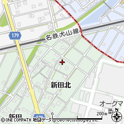 愛知県江南市前野町新田北周辺の地図