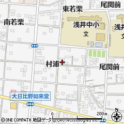 愛知県一宮市浅井町大日比野村浦17周辺の地図
