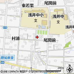 愛知県一宮市浅井町大日比野尾関前85周辺の地図