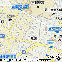 愛知県江南市古知野町花霞9-2周辺の地図