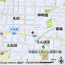 愛知県一宮市大毛小松寺東周辺の地図