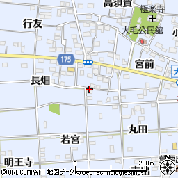 愛知県一宮市大毛周辺の地図