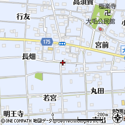 愛知県一宮市大毛周辺の地図