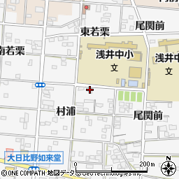 愛知県一宮市浅井町大日比野村浦25周辺の地図