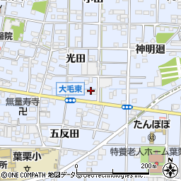 愛知県一宮市大毛光田72周辺の地図