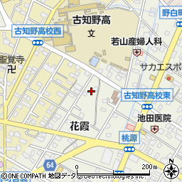 愛知県江南市古知野町花霞14-5周辺の地図
