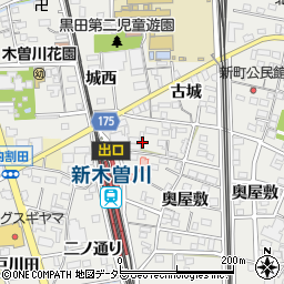 愛知県一宮市木曽川町黒田（下市場南）周辺の地図