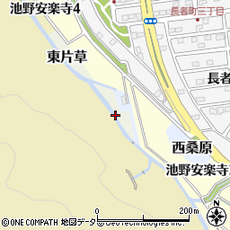 愛知県犬山市東片草周辺の地図