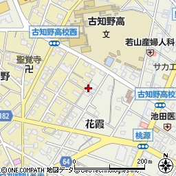 愛知県江南市古知野町花霞7周辺の地図