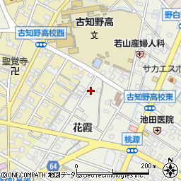 愛知県江南市古知野町花霞14-4周辺の地図