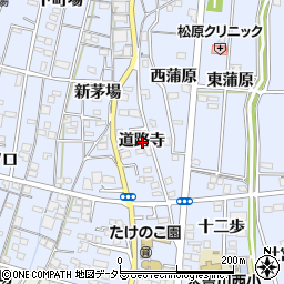 愛知県一宮市木曽川町里小牧道路寺周辺の地図