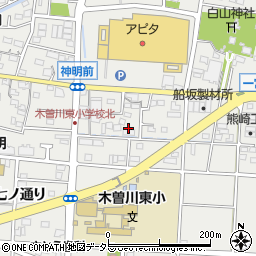 愛知県一宮市木曽川町黒田（八ノ通り）周辺の地図