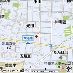 愛知県一宮市大毛光田68周辺の地図