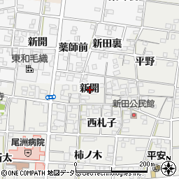 愛知県一宮市浅井町小日比野新開周辺の地図