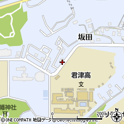 千葉県君津市坂田周辺の地図