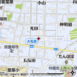 愛知県一宮市大毛光田65周辺の地図