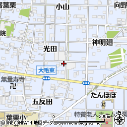 愛知県一宮市大毛光田67-1周辺の地図